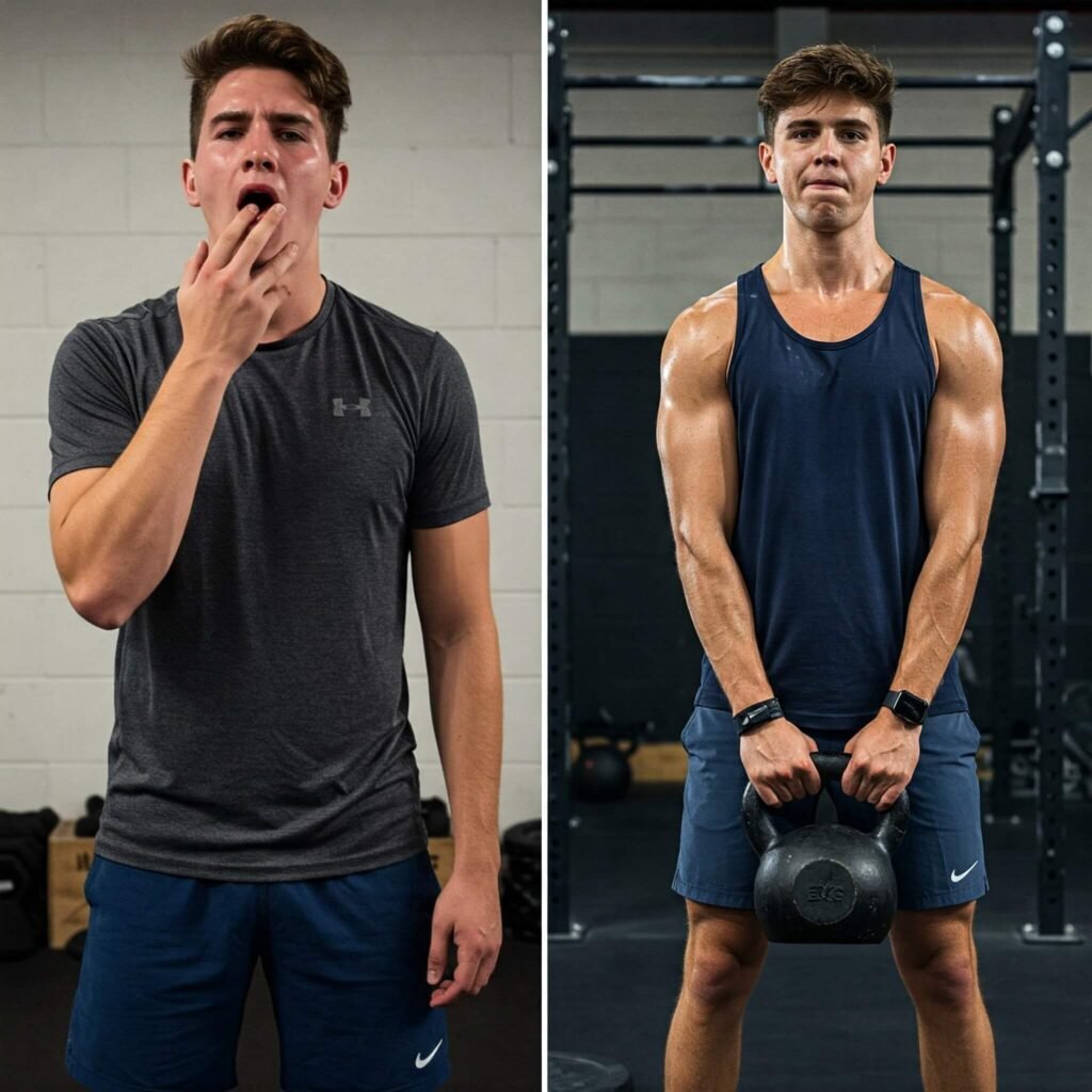 HIIT Workout Transformation: Before & After Split Image