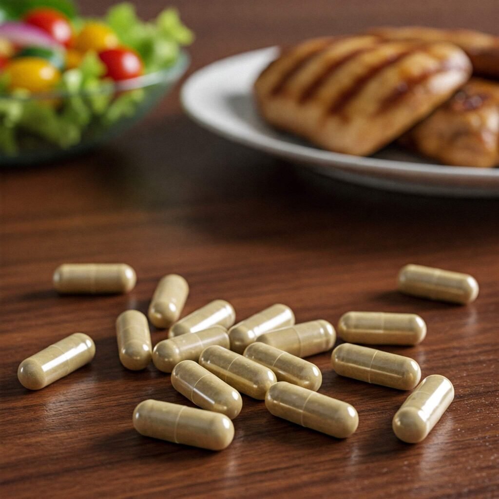 Glucomannan capsules with balanced meal