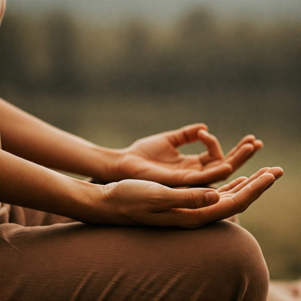 Relaxed hands during meditation