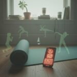 Pilates Workouts: The Low-Impact Routine That Delivers Big Results Pilates streak on phone with yoga mat and succulent.