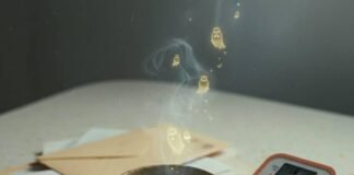 DASH Diet: How This Heart-Healthy Diet Can Change Your Life Chipped mug, BP monitor, mail, salt-shaker ghosts.