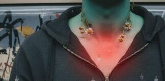 Sensitive Skin Care Tips: How to Soothe and Protect Your Skin Half-zipped hoodie, glowing rash, exploded ceramide on subway.