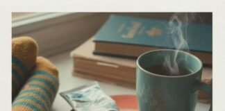 Moisturizing Tips That Will Keep Your Skin Soft and Hydrated All Day Lotion, tea, and fuzzy socks with "Self-Care Attempt #3" text.