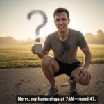 Stretching Exercises for Flexibility: Boost Mobility & Prevent Injury Man grimacing, squatting, with question mark steam from coffee.