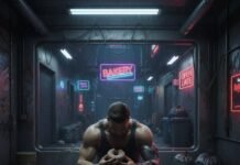 Routines for Weight Loss: How to Burn Fat Faster and Smarter Cyberpunk gym, man eating donut.