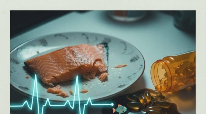 Omega-3 Supplements: Why Your Heart Needs These Essential Fatty Acids Salmon, omega-3s, and cartoon fish with stethoscopes.