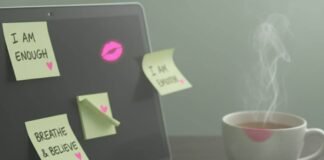 Self-Care Routines: The Best Ways to Nurture Your Mind and Body Half-eaten avocado toast on laptop with tea and affirmations.