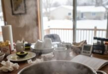 Whole30 Diet: A 30-Day Challenge for Transforming Your Health "Steaming bone broth on a cluttered kitchen counter."